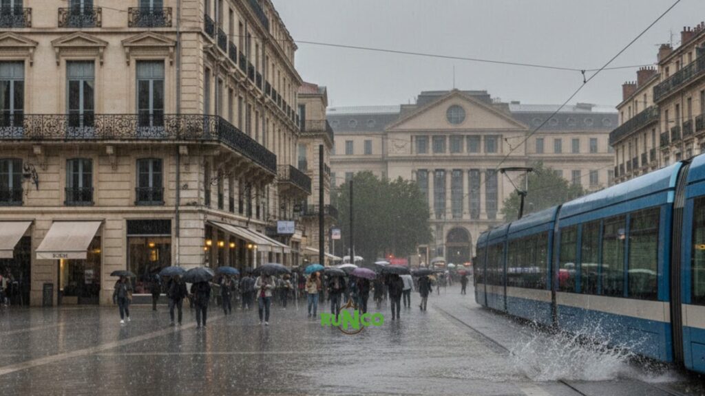 Montpellier sous la pluie : une ville qui reste vivante